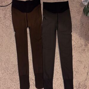 Women's Black and Brown High-Waist Shapewear Leggings